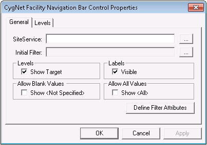 Facility Navigation Bar Control Properties
